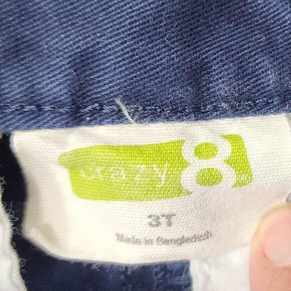 Crazy 8 Blue Jean Pants fake button (clasps together) with zipper Size 3T - Picture 4 of 7